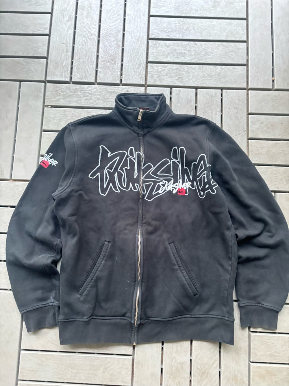 Quiksilver Black Full-Zip Script Logo Jacket